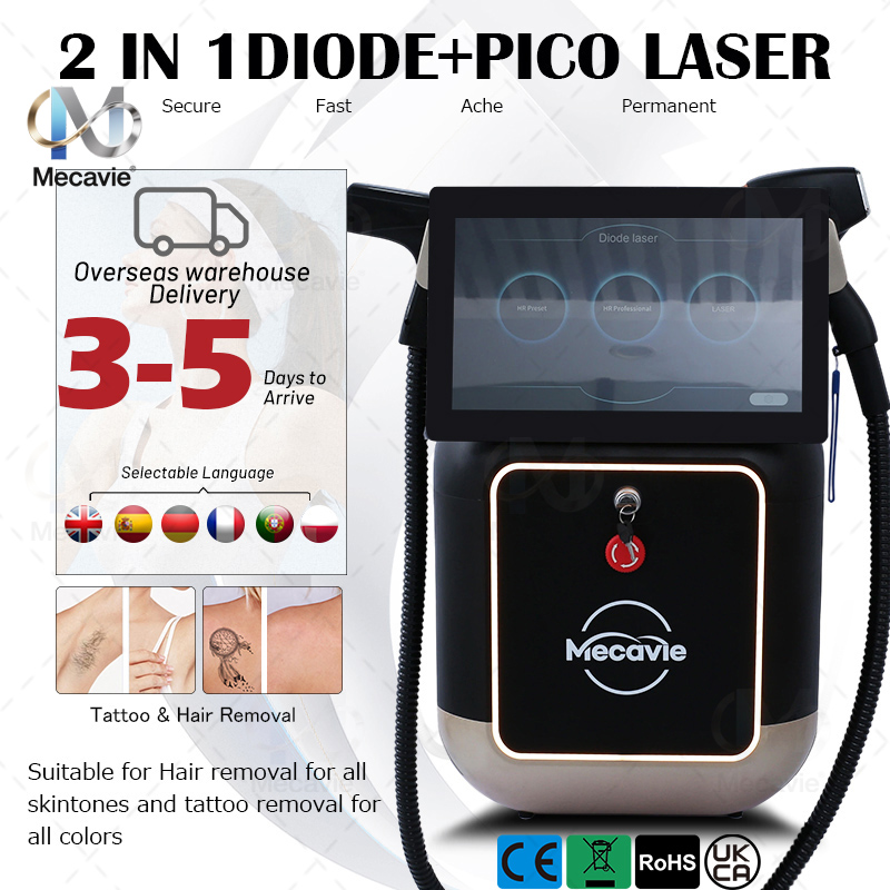 Alexandrite Laser Hair Removal Machine - เครื่องกำจัดขนด้วยเลเซอร์ไดโอด 5000W Soprano 2 in 1