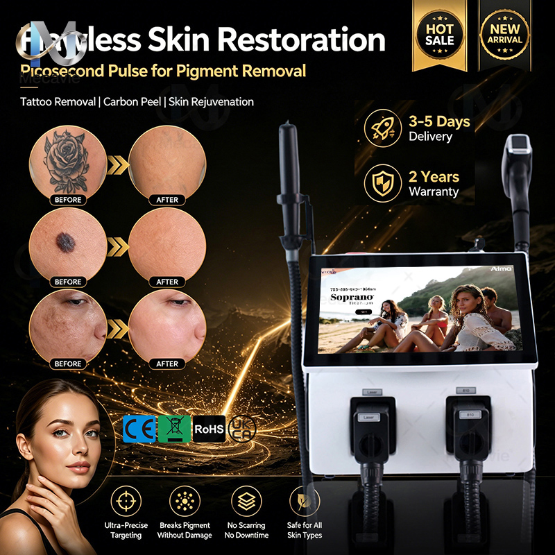 Alexandrite Laser Hair Removal Machine - เครื่องเลเซอร์ความงามอเนกประสงค์ 5000W โซปราโนไดโอด กำจัดขน ลอกผิวด้วยคาร์บอน ฟื้นฟูผิวด้วยเทคโนโลยีไอซ์คูลลิ่ง