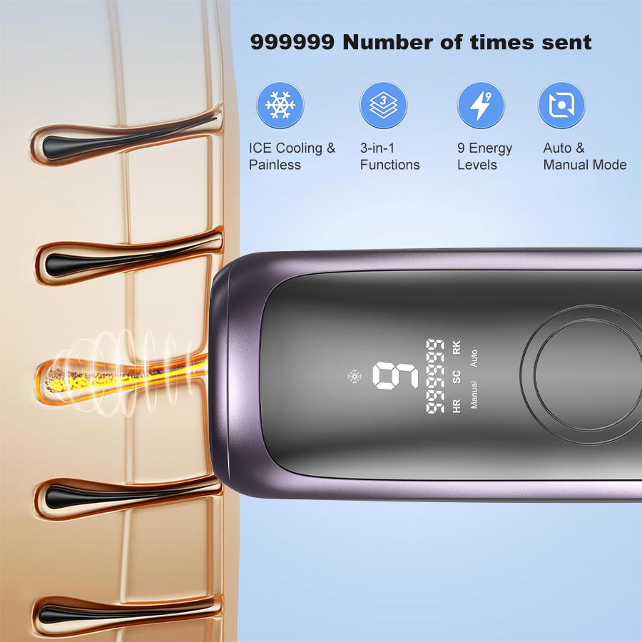 เครื่องกำจัดขนด้วยแสง IPL แบบพ - Home Ipl Hair Removal Sapphire Cooling บทวิจารณ์และราคา