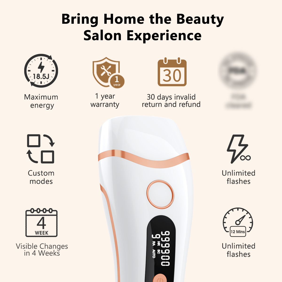 เครื่องกําจัดขน IPL 999000   ก - Ipl Hair Removal Handset Permanent บทวิจารณ์และราคา