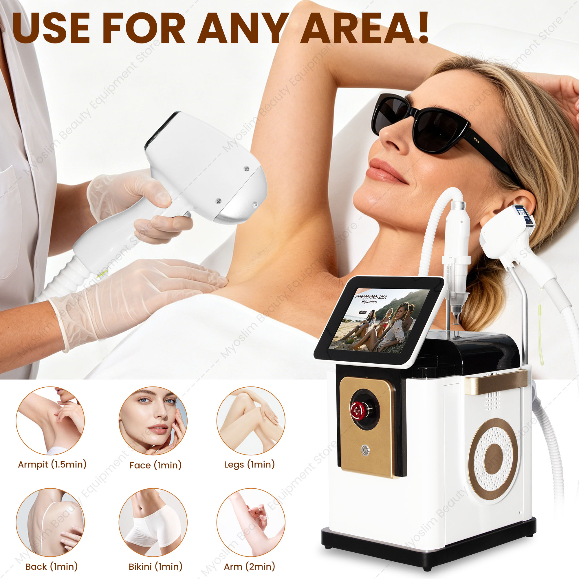 เครื่องกำจัดขนด้วยเลเซอร์ไดโอด - Diode Laser Hair Removal 808Nm 755Nm 1064Nm บทวิจารณ์และราคา